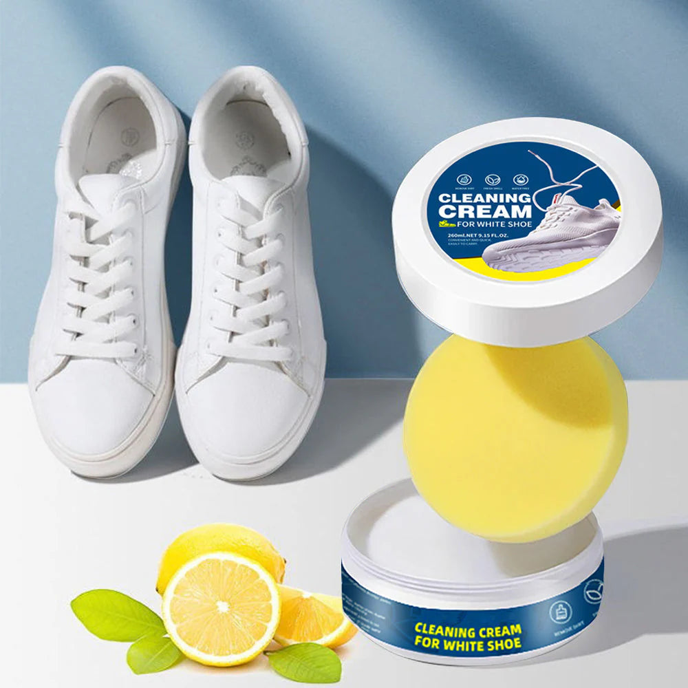 White Shoe Cleaning Paste – Whitening & Stain Remover for Shoes, Leather, Bags & Car Interiors