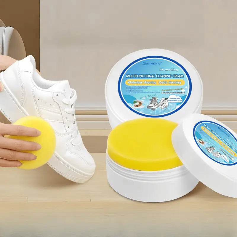 White Shoe Cleaning Paste – Whitening & Stain Remover for Shoes, Leather, Bags & Car Interiors