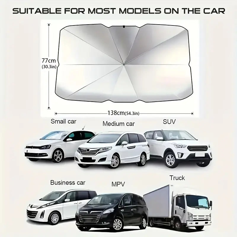 Foldable Car Sunshade | UV & Heat Protection for Windshield