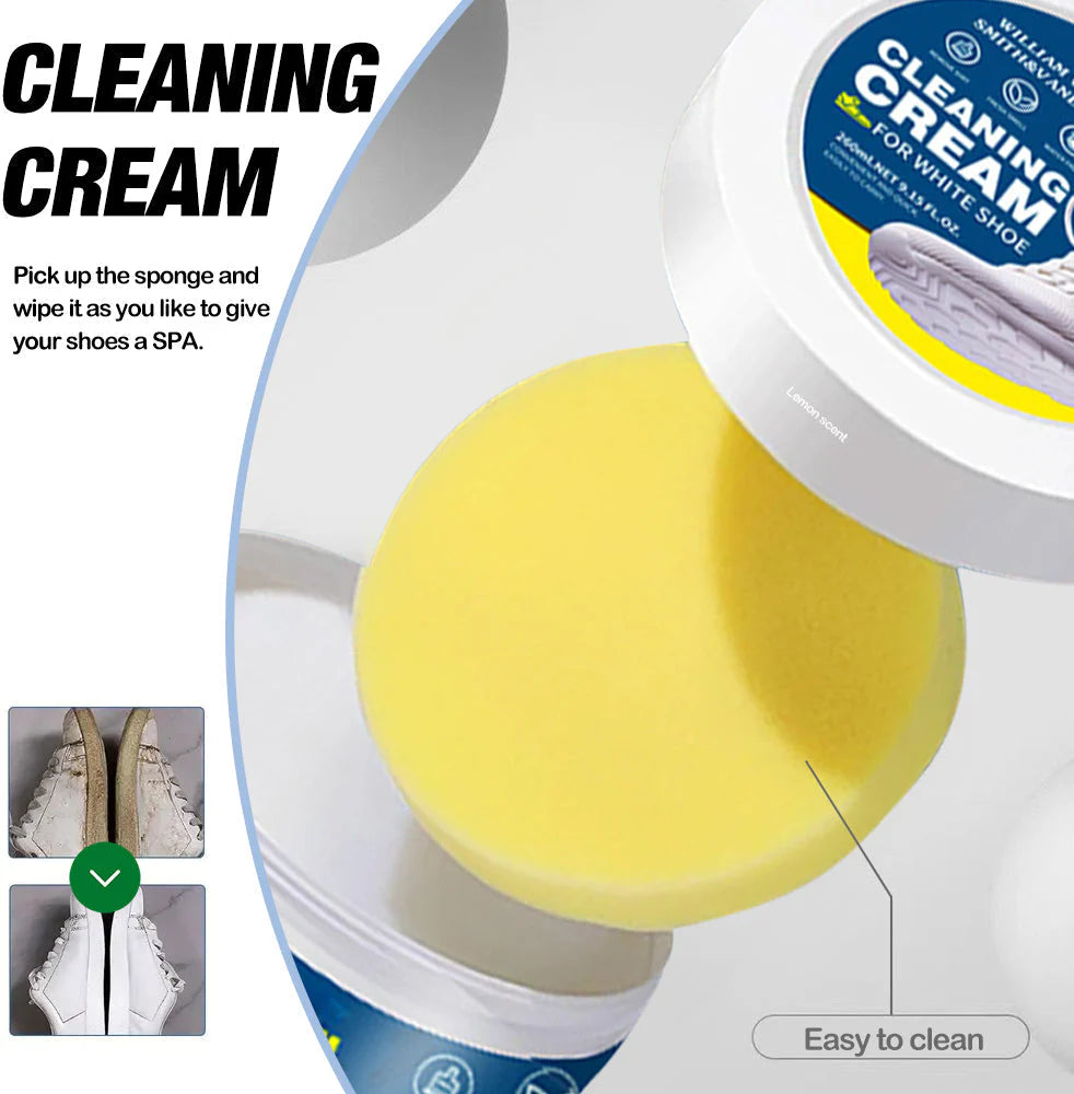 White Shoe Cleaning Paste – Whitening & Stain Remover for Shoes, Leather, Bags & Car Interiors